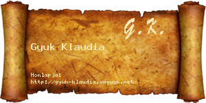 Gyuk Klaudia névjegykártya