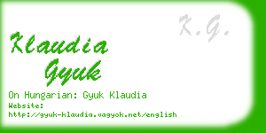 klaudia gyuk business card